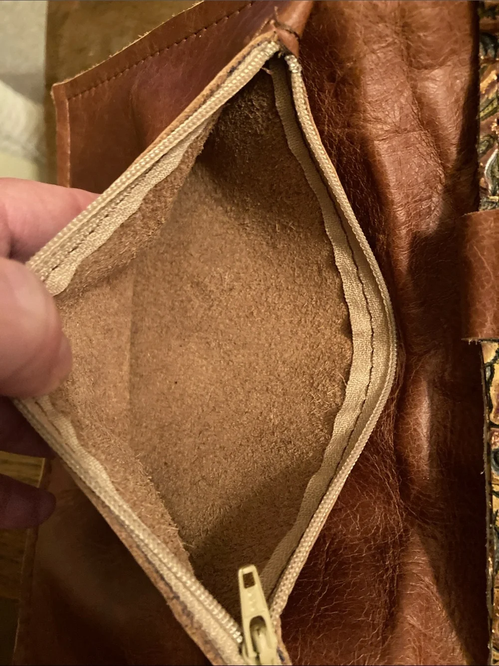 Hair on Hide & Leather Large Bifold Portfolio Wallet Like New!